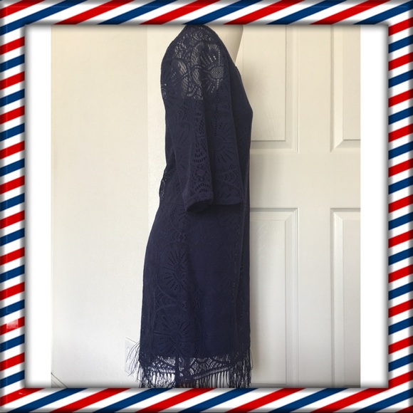 Junior Girls Navy Blue Allover Lace Dress As U Wish - Picture 2 of 3